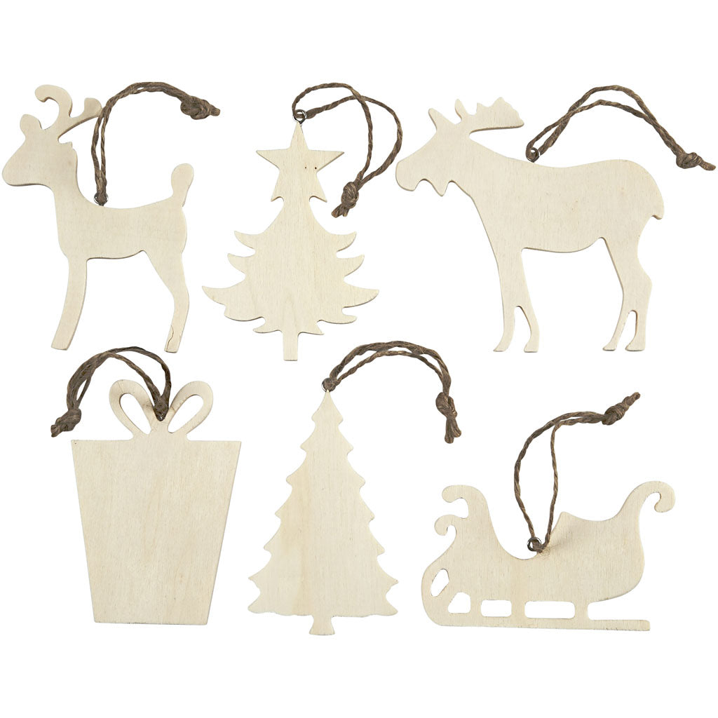 Creativ company ornamenten, afm 7-9 cm, dikte 4 mm, 6 stuk 1 doos