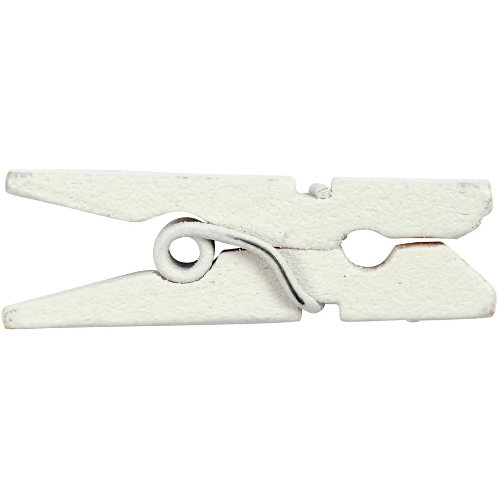 Creativ company mini wasknijpers, l: 25 mm, b: 3 mm, wit, 36 stuk 1 doos