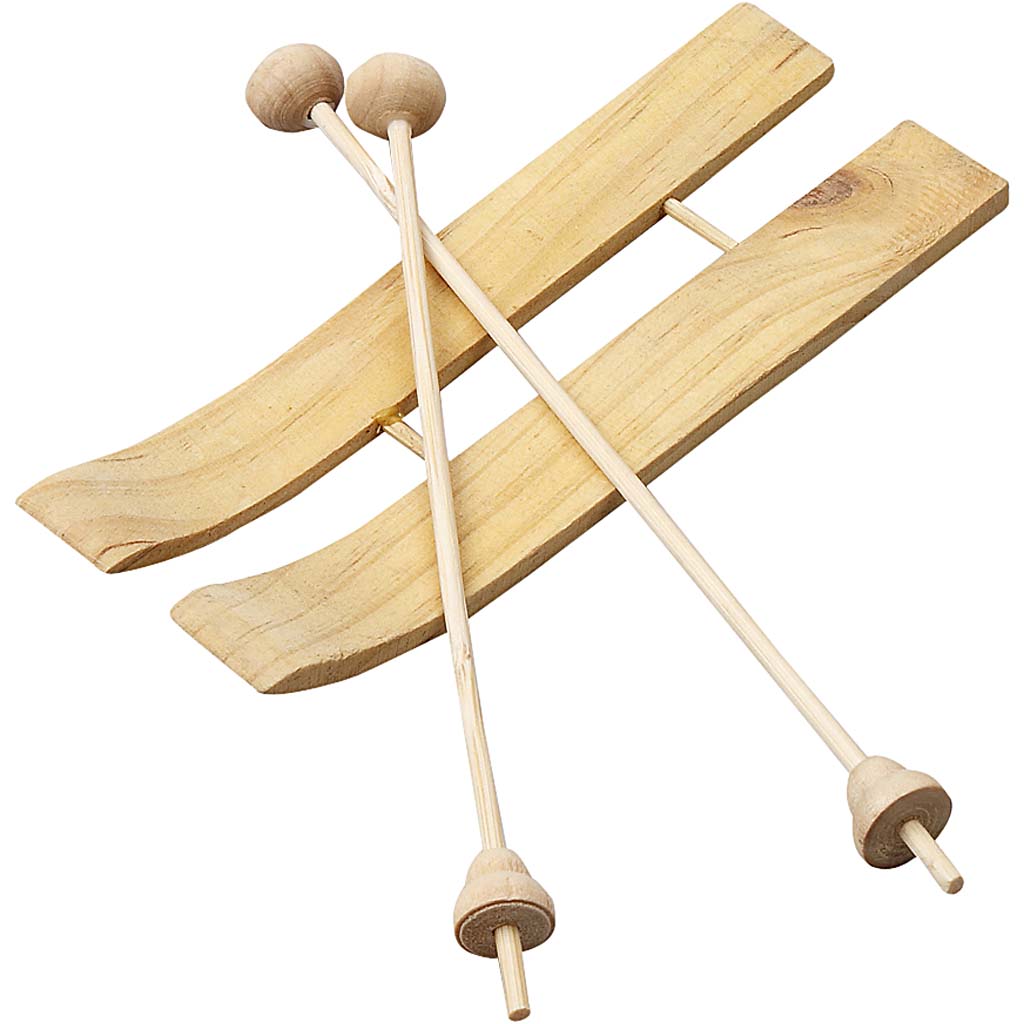 Creativ company ski met stokken, afm 11x3,8 cm, 3 paar 1 doos
