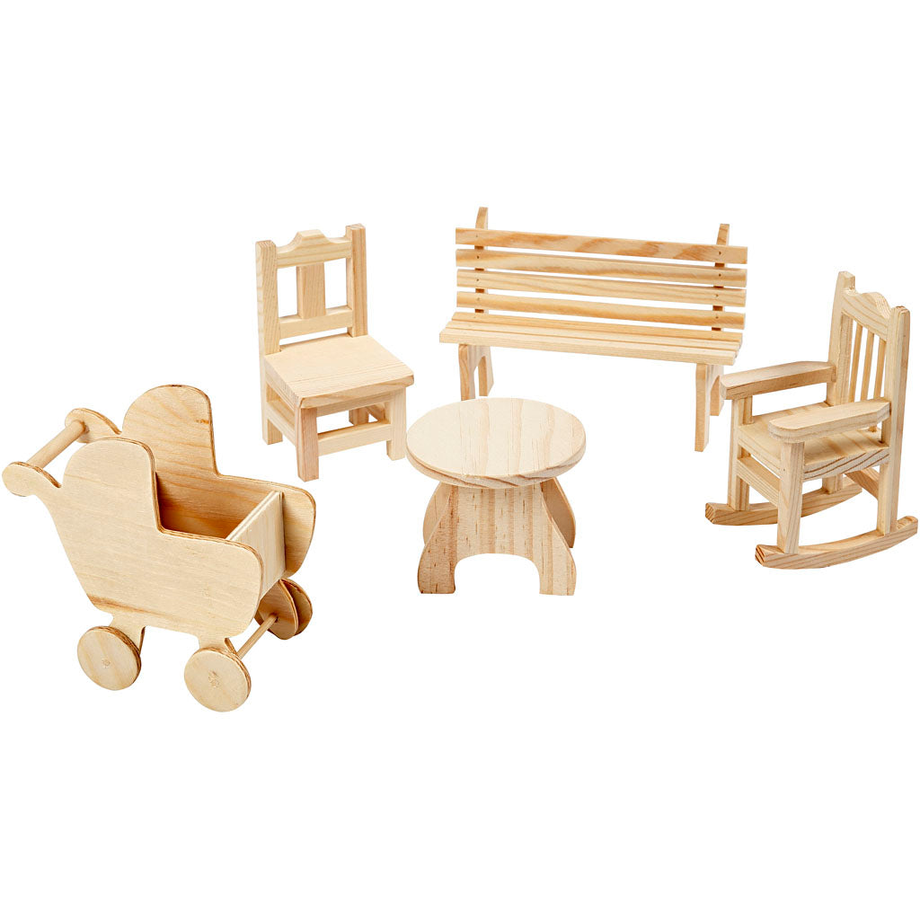 Creativ company mini meubilair, h: 5,8-10,5 cm, 50 stuk 1 doos