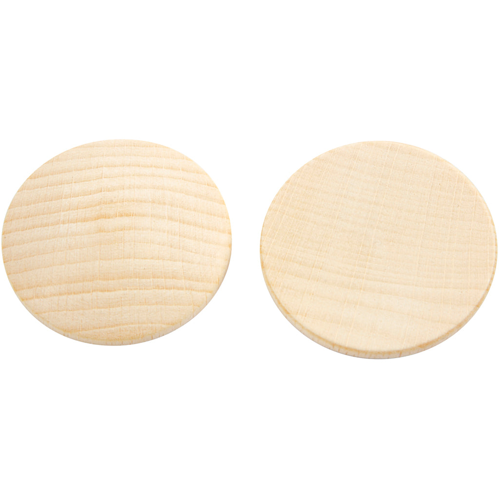 Creativ company houten knopen, d 40 mm, dikte 6 mm, 10 stuk 1 doos