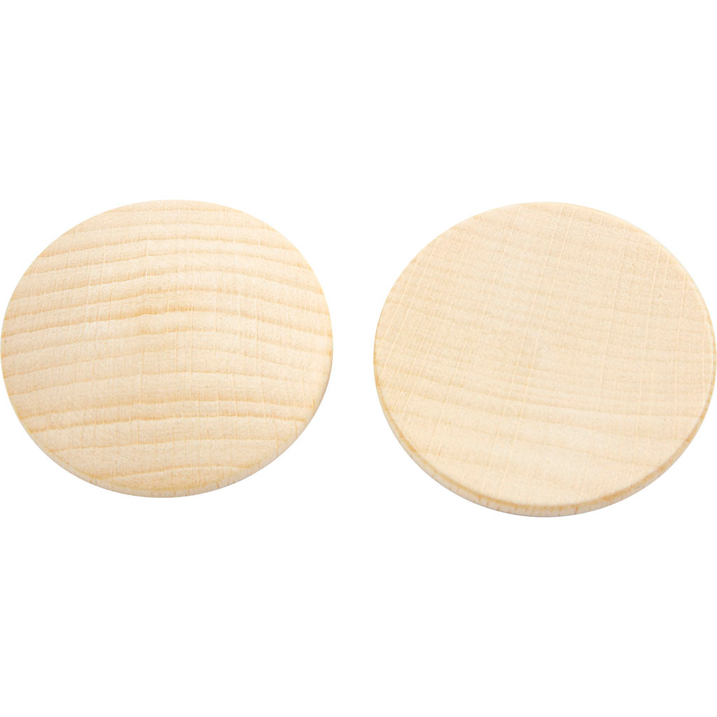 Creativ company houten knopen, d 40 mm, dikte 5,2 mm, 100 stuk 1 doos