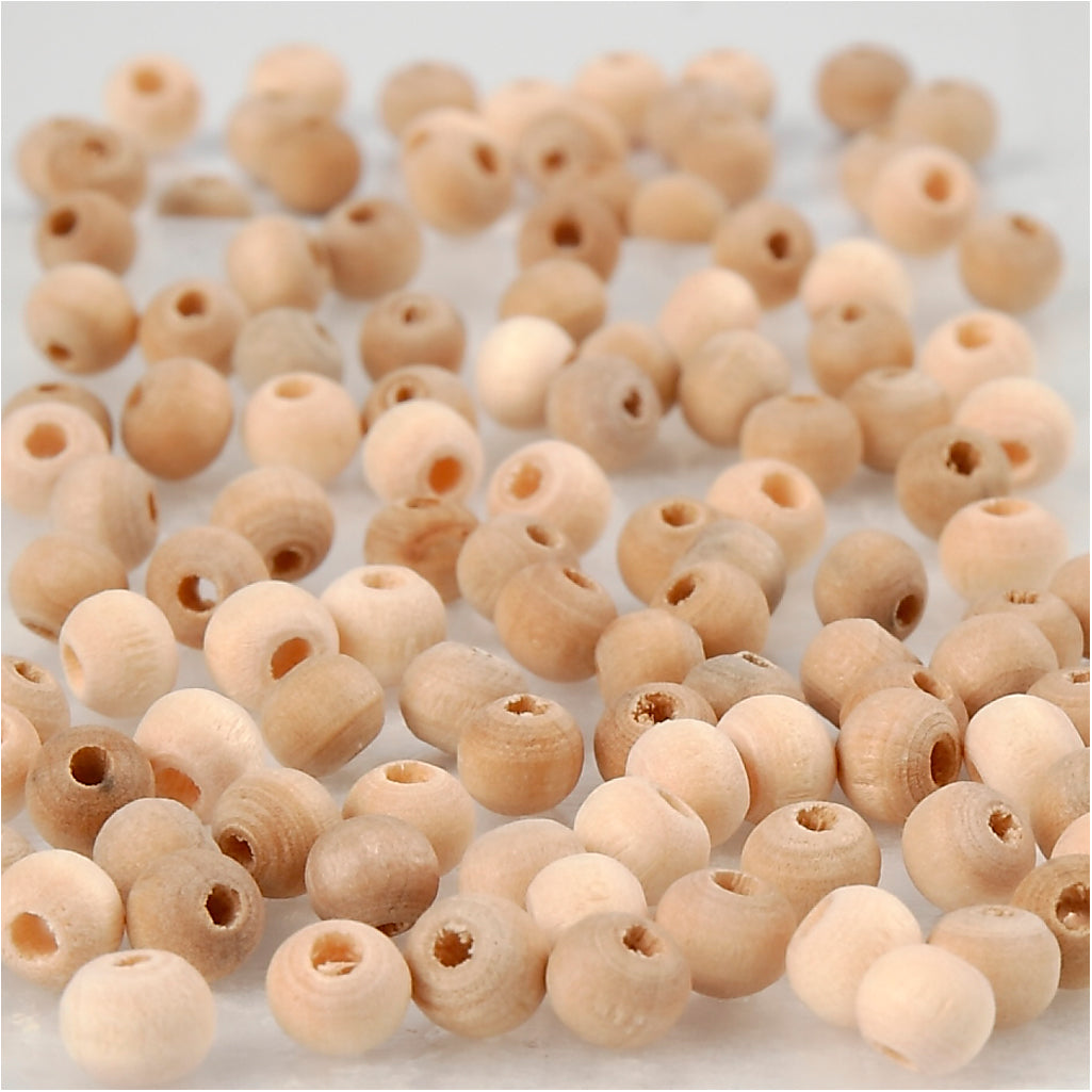 Creativ company houten kraal, d 5 mm, gatgrootte 1,5 mm, 100 stuk 1 doos