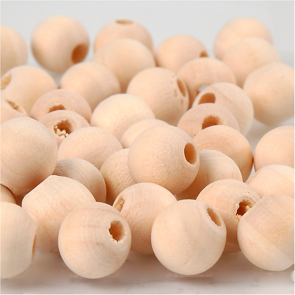 Creativ company houten kraal, d 10 mm, gatgrootte 2,5 mm, 40 stuk 1 doos
