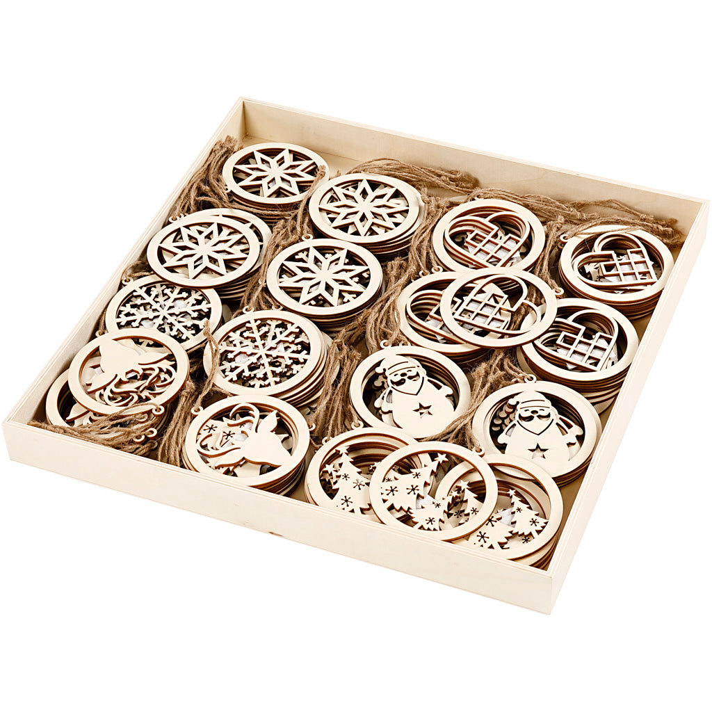 Creativ company kerstornamenten, d 8 cm, dikte 0,3 cm, 144 stuk 1 doos