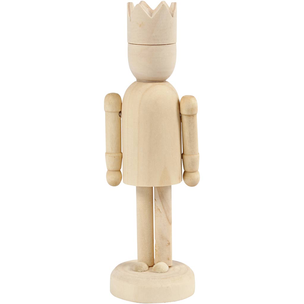 Creativ company houten figuur met kroon, 13cm