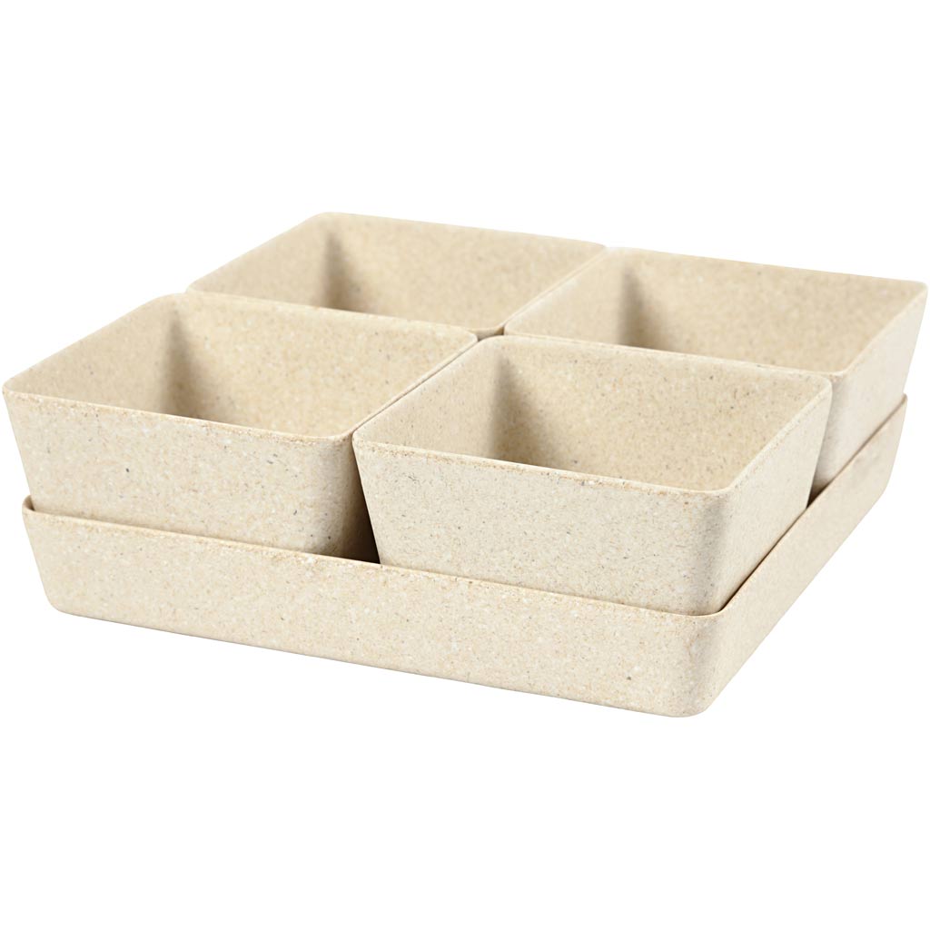 Creativ company bloempotten, h: 8 cm, d: 19,5 cm, b: 19,5 cm, 1 set