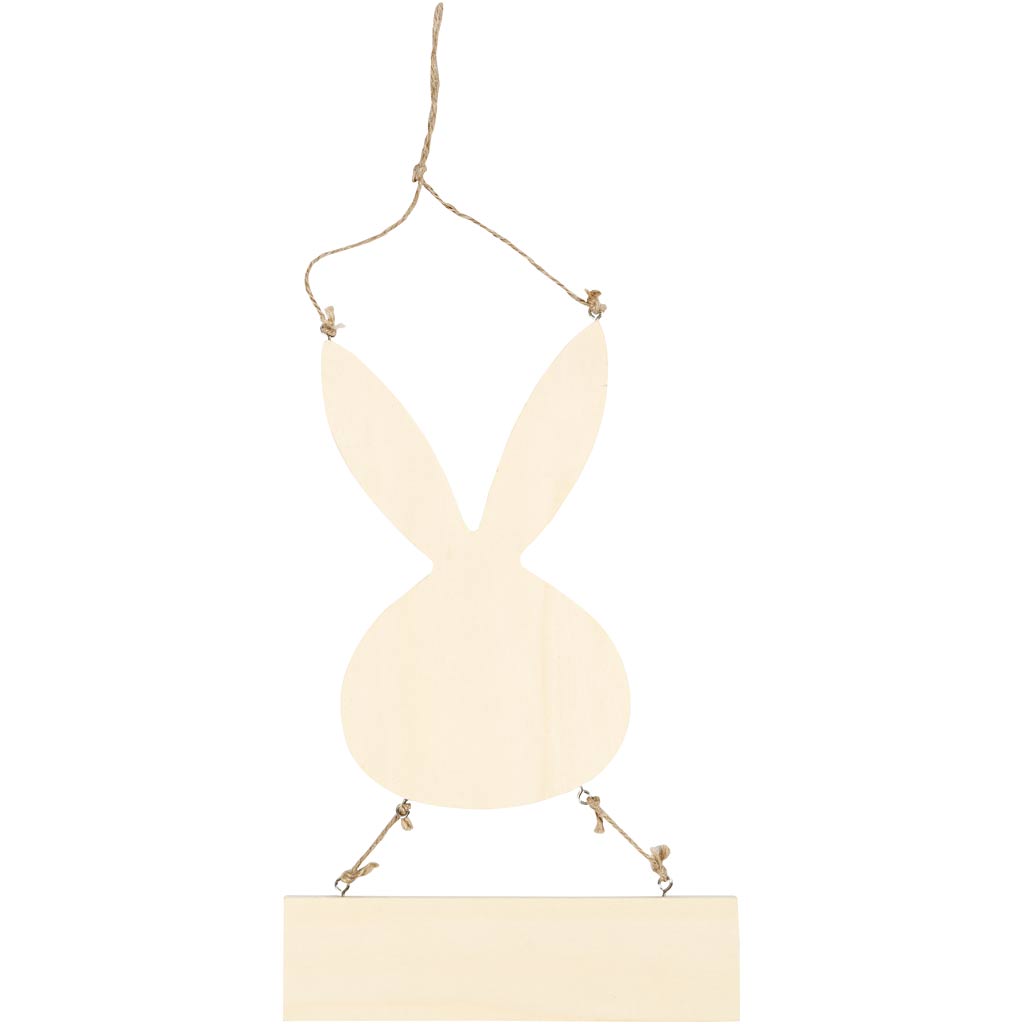 Creativ company konijn met bord, h: 29,5 cm, b: 19,2 cm, 1 stuk