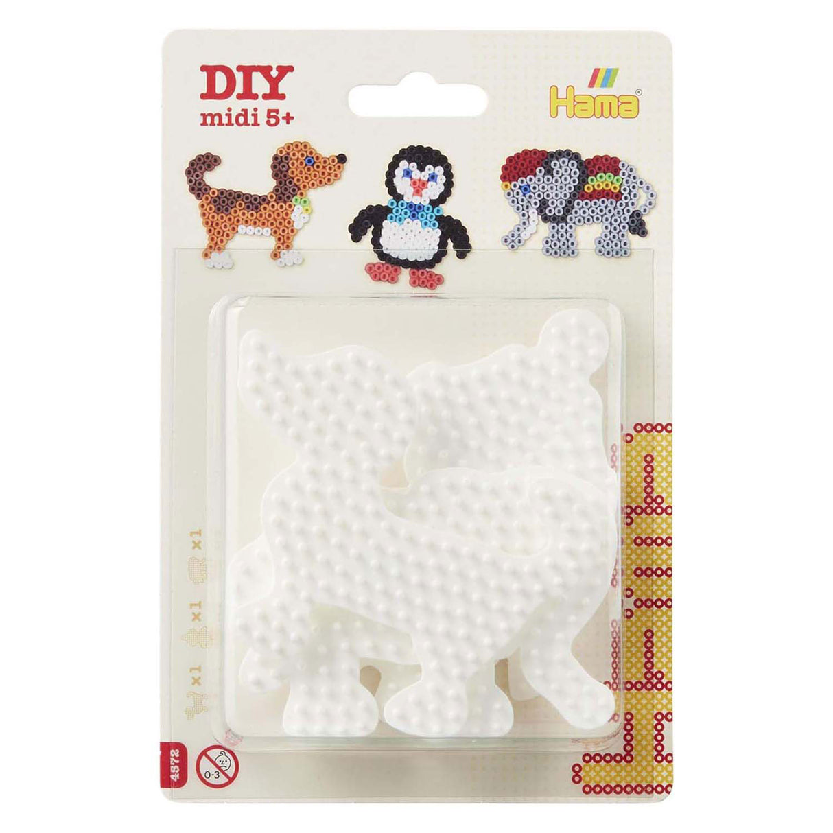 Hama strijkkralenbordjes - olifant, pinguin, hond
