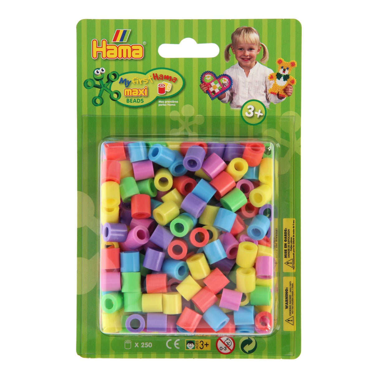 Hama strijkkralen maxi - pastel mix (50), 250st.