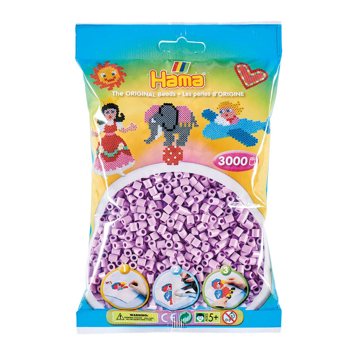 Hama strijkkralen - pastel paars (96), 3000st.