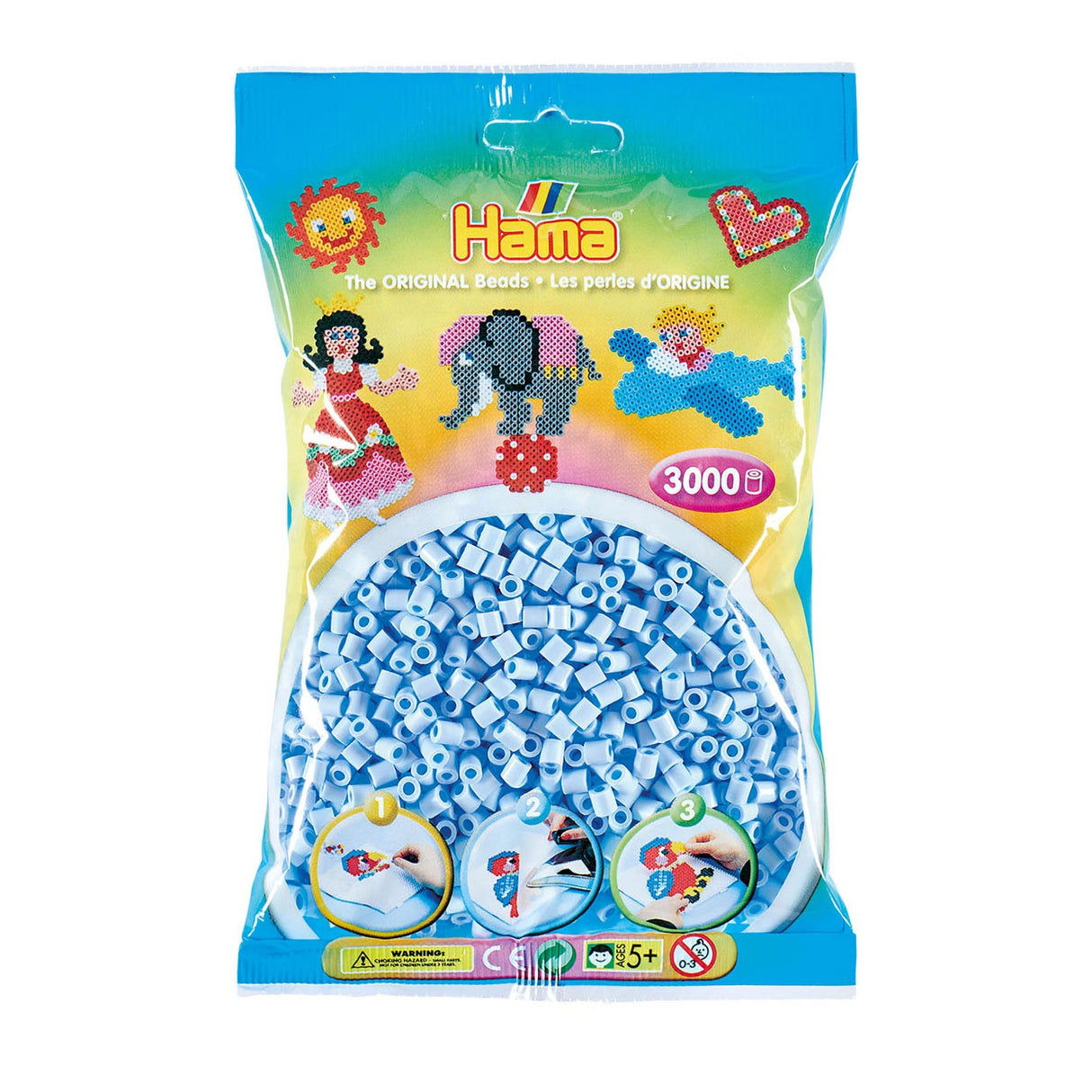 Hama strijkkralen - pastel ijsblauw (97), 3000st.