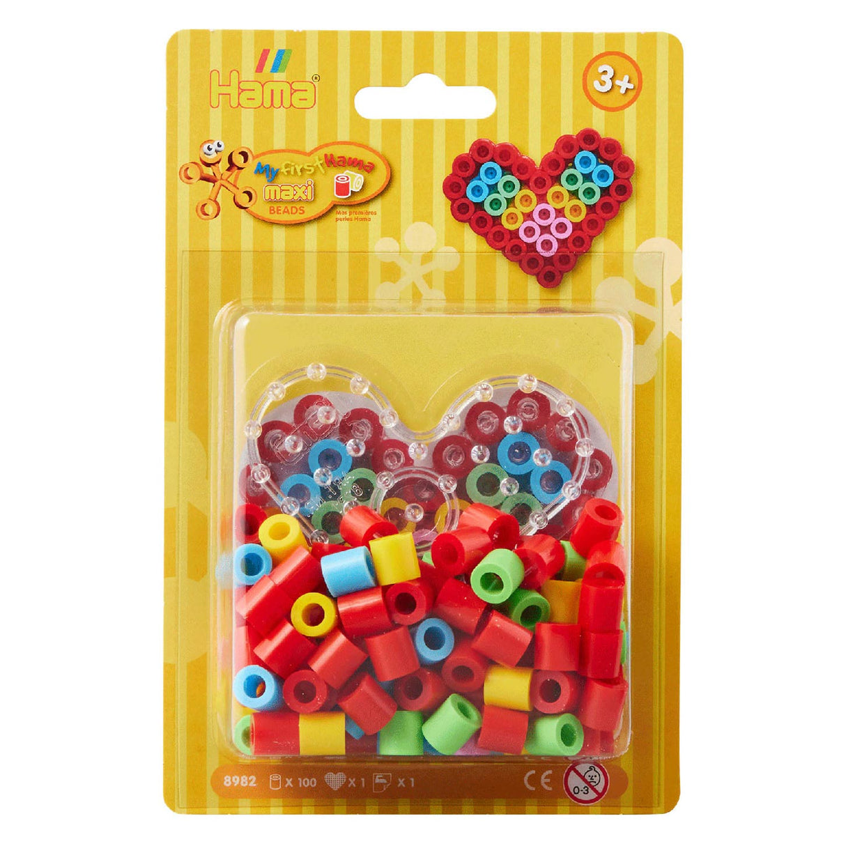 Hama strijkkralenset maxi - hart, 100st.