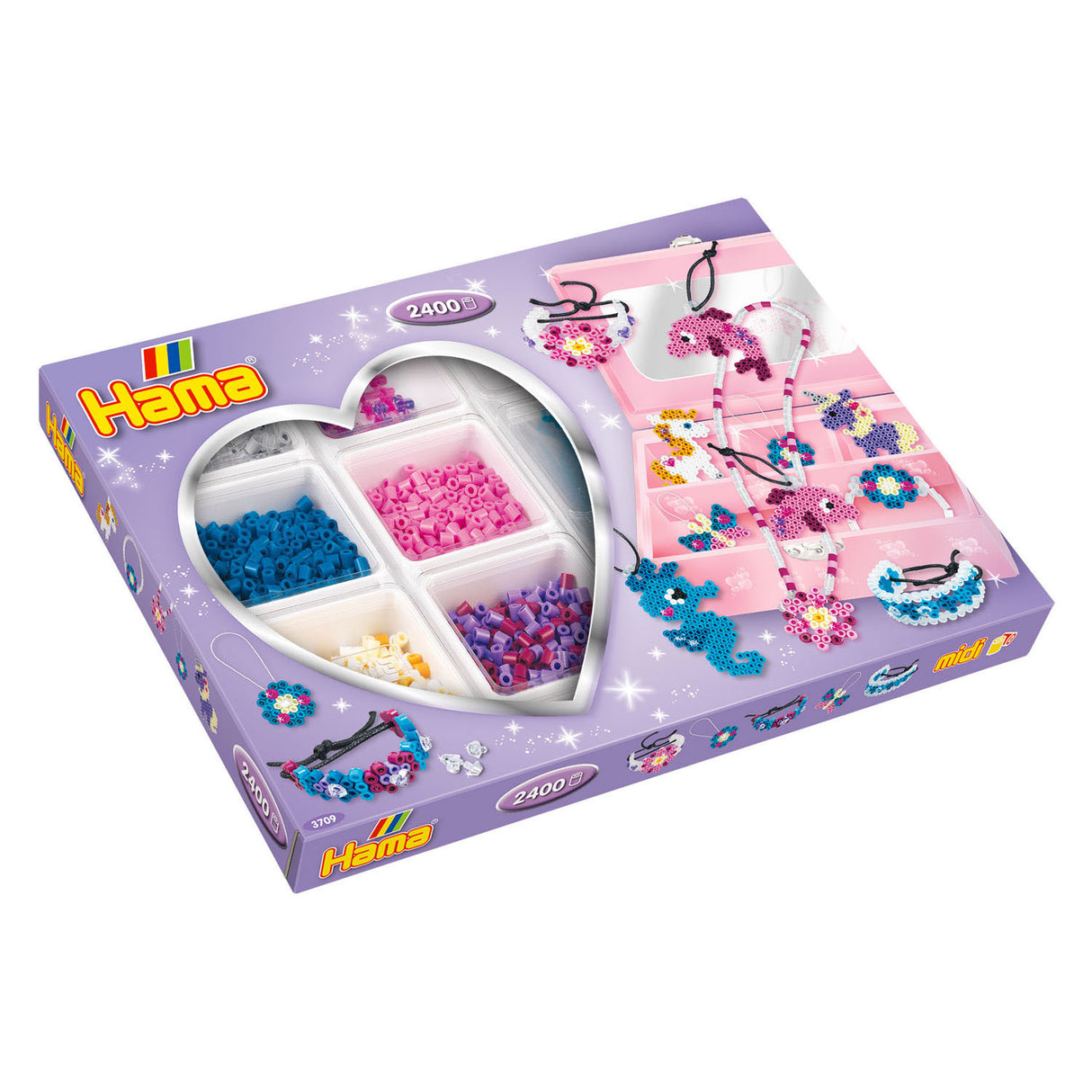 Hama strijkkralen 2400 stuks sieradenset paars