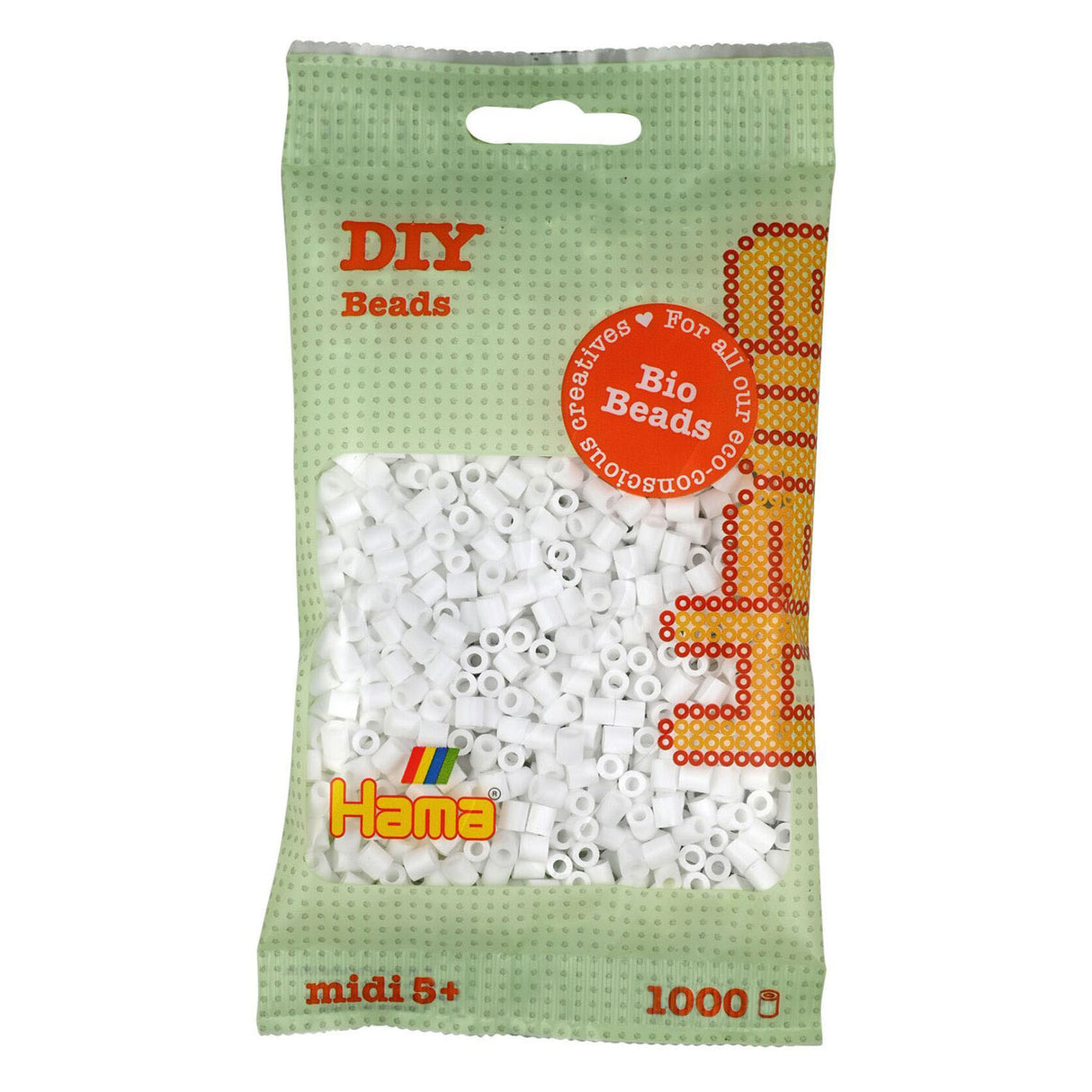 Hama bio strijkkralen - wit (001), 1000st.