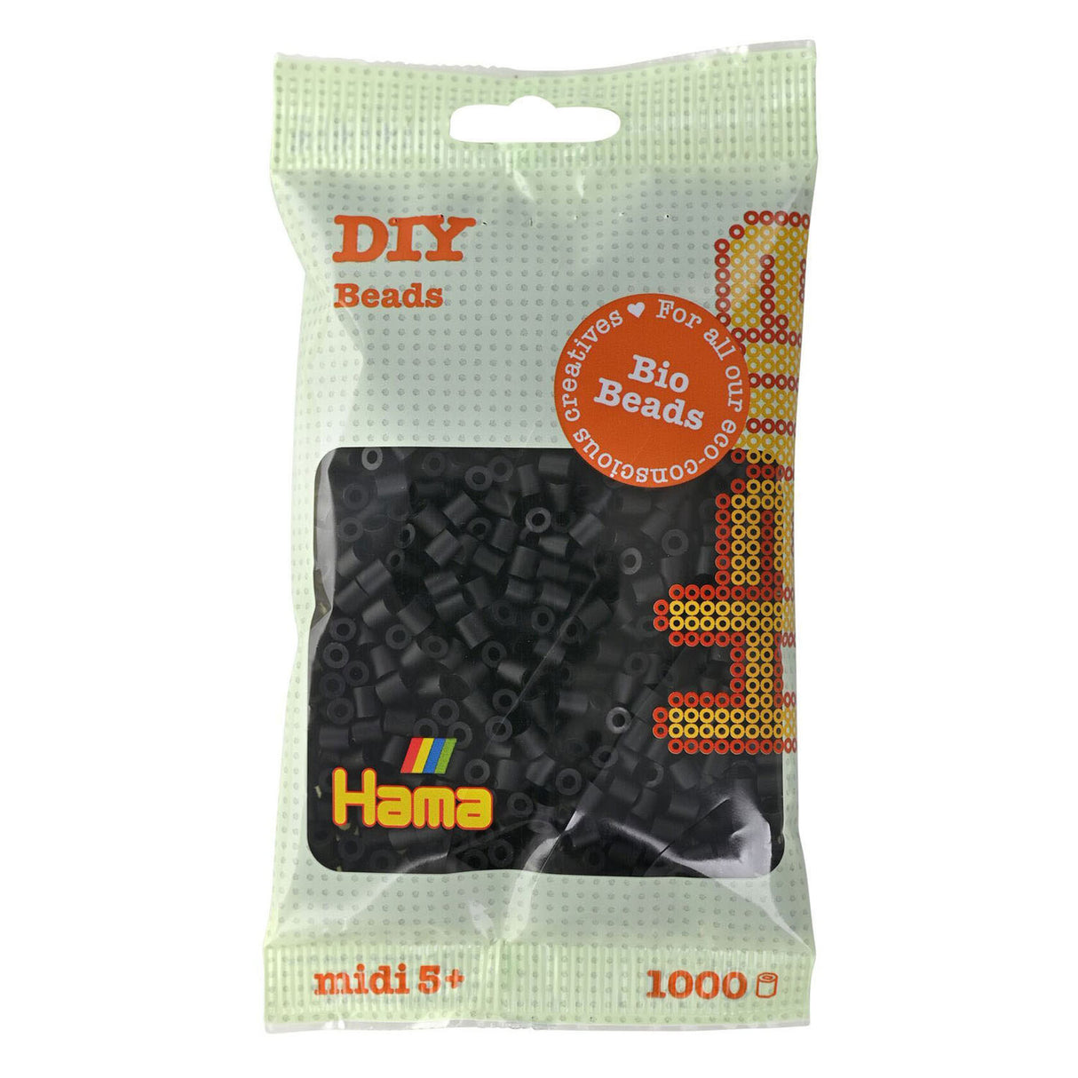 Hama bio strijkkralen - zwart (018), 1000st.