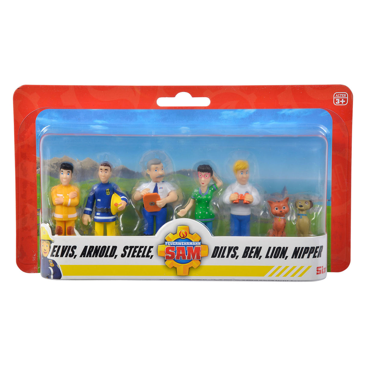 Simba brandweerman sam speelfiguren met 2 hondjes set, 7st.