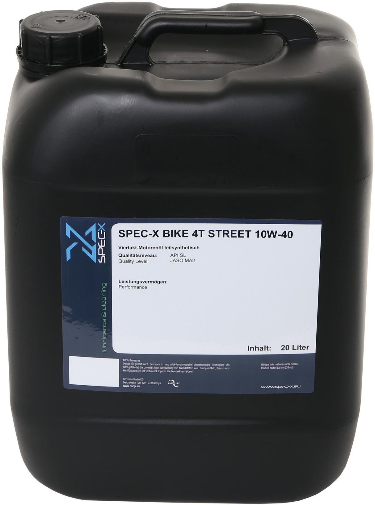 Spec-x motorolie bike 4t street motor oil 4t 10w-40 stre 20l bike