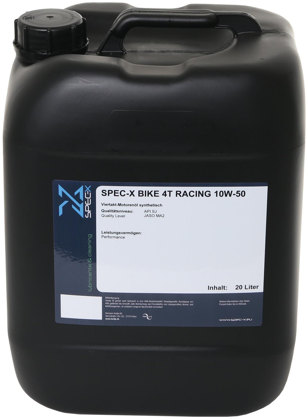 Spec-x motorolie bike 4t racing motor oil 4t 10w-50 raci 20l bike