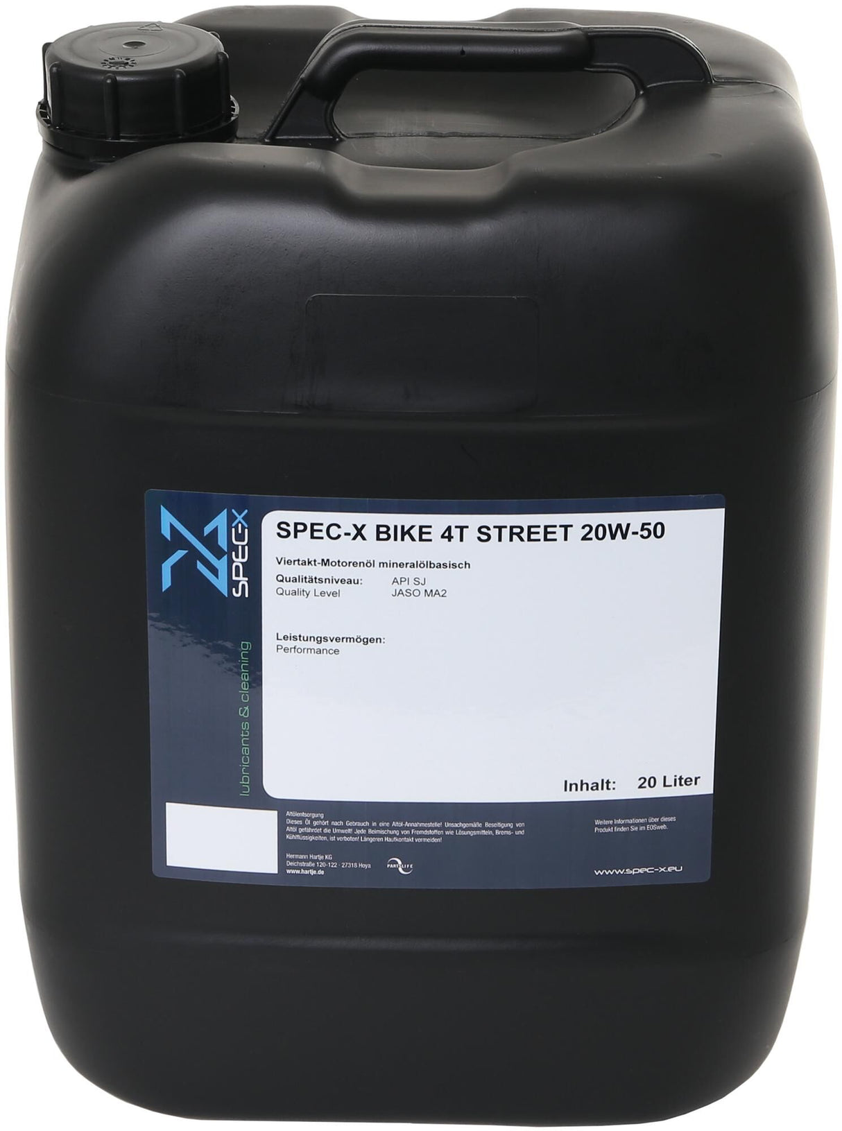 Spec-x motorolie bike 4t street motor oil 4t 20w-50 stre 20l bike