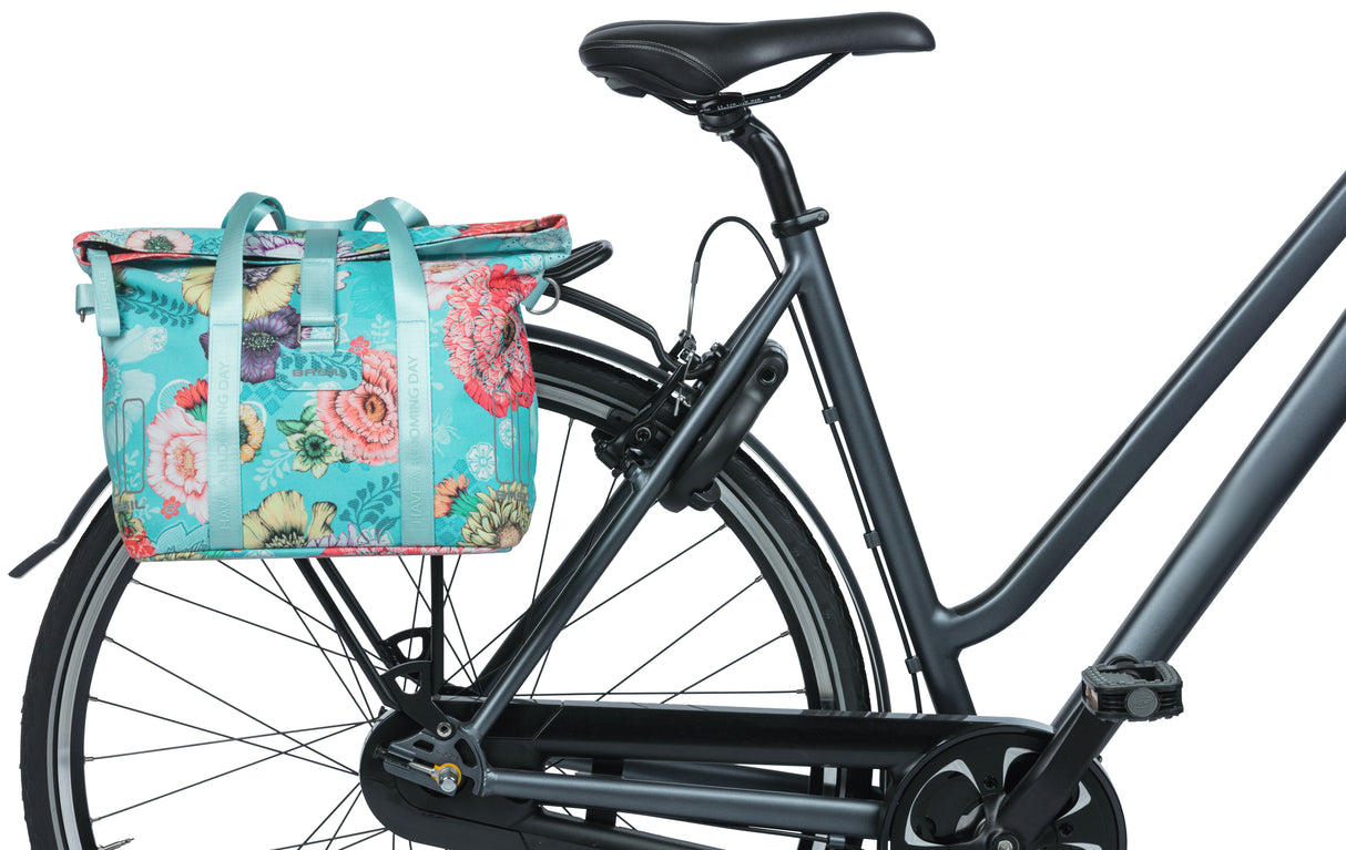 Basil Bloom Field fietshandtas - Duurzaam, waterdicht, blauw