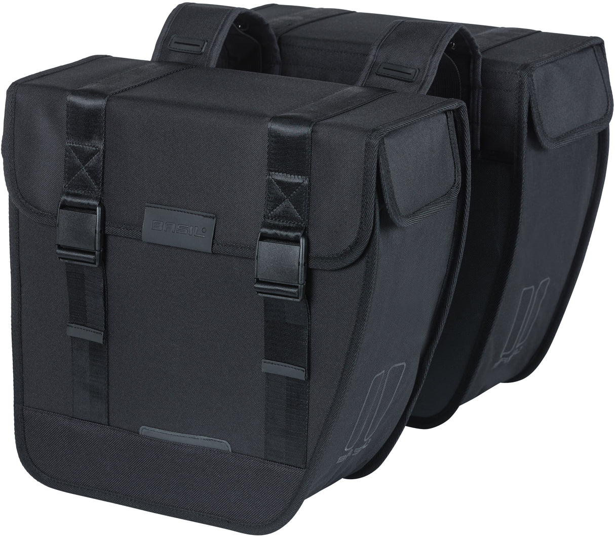 Basil Tour dubbele fietstas - waterafstotend - 28L - zwart