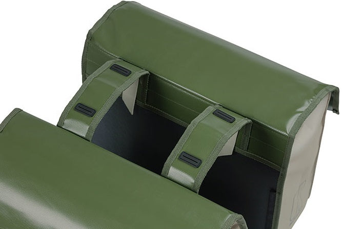 Basil Urban Load dubbele fietstas - waterdicht tarpaulin polyester - groen zand - 48-53L
