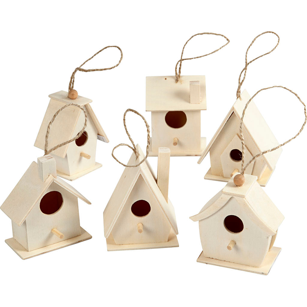 Creativ company vogelhuis, h: 7 cm, 6 stuk 1 doos