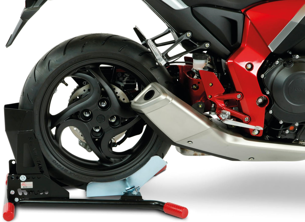 Ace bikes voorwiel-motorsteun "steadystand" motorcycle stand acebikes mod. 180 steadystand