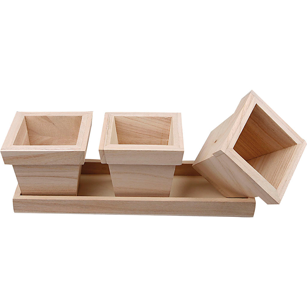Creativ company bloempotten set, afm 27x9x9 cm, 1 set
