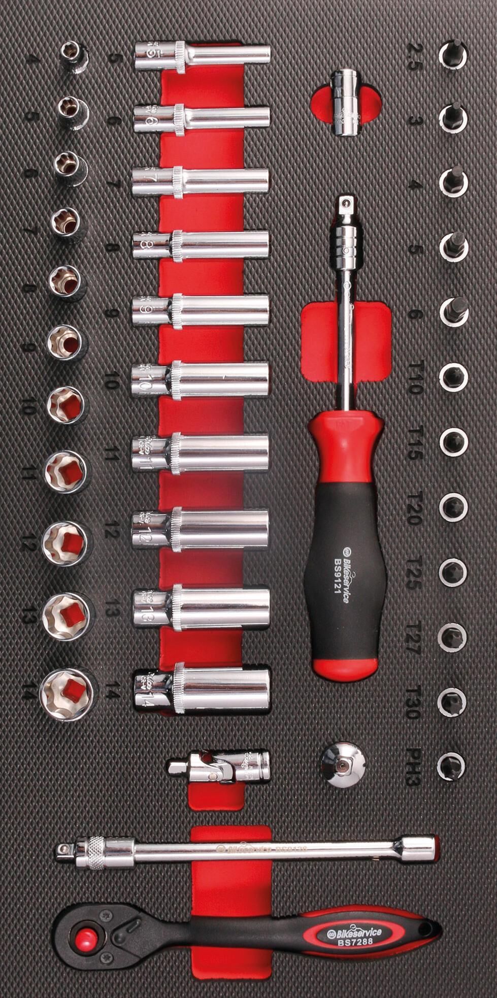 Bikeservice module-inlay steckschlüssel moduleinl bst stkschlein 1 4 39tlg
