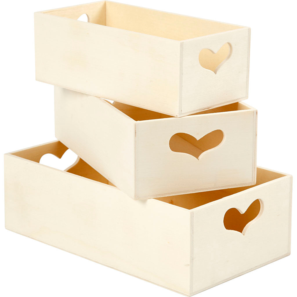 Creativ company opslagdozen, h: 6,3+5,8+5,5 cm, l: 20,5+18+15,8 cm, b: 11,5+9,8+7,8 cm, 3 stuk 1 set