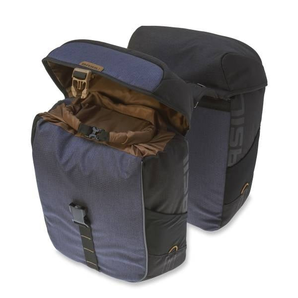 Basil Miles Dubbele Fietstas, waterdicht, Universal Bridge systeem, 34L, zwart antraciet