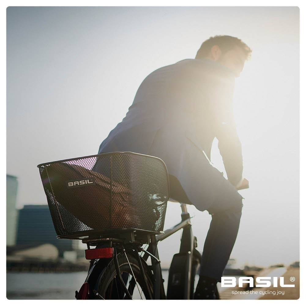 Basil Icon M - fietsmand - achterop - zwart