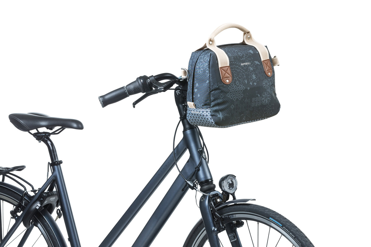 Basil Bohème City Bag - blauw, elegante hand-, schouder- en stuurtas, waterafstotend, 8 liter inhoud