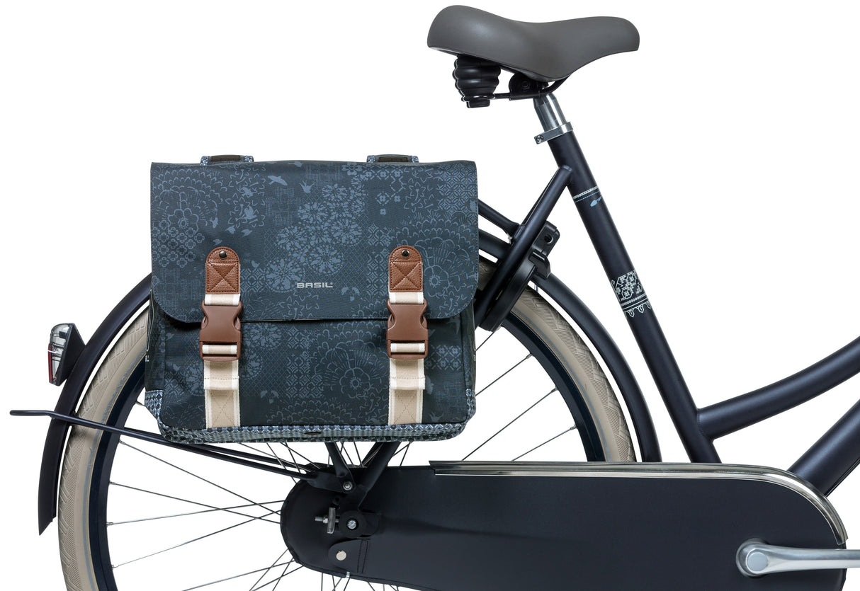 Basil Boheme Dubbele Fietstas - Blauw