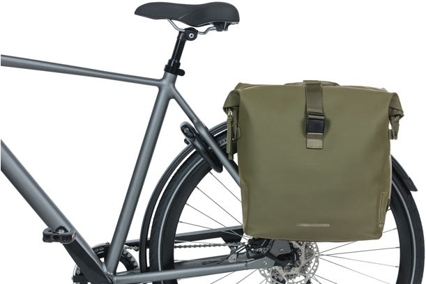 Basil SoHo dubbele fietstas Nordlicht - Waterdichte bagagedrager tas voor elektrische fiets - Groen