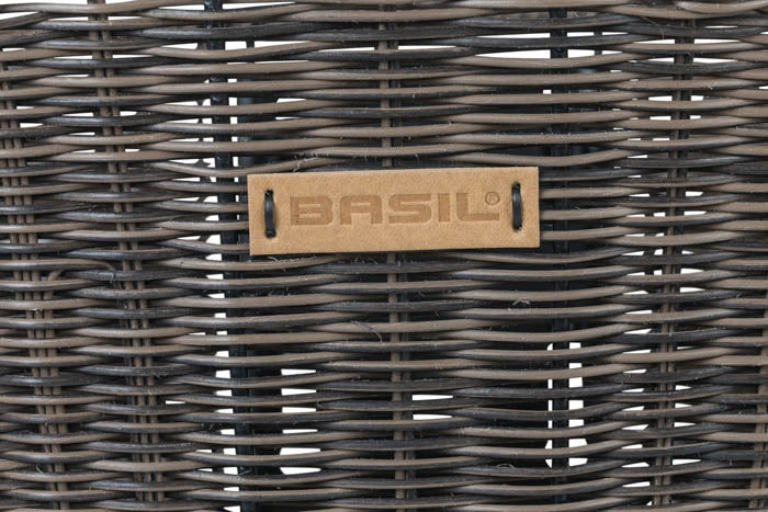 Basil Bremen Rattan Look KF - fietsmand - voorop - donkerbruin
