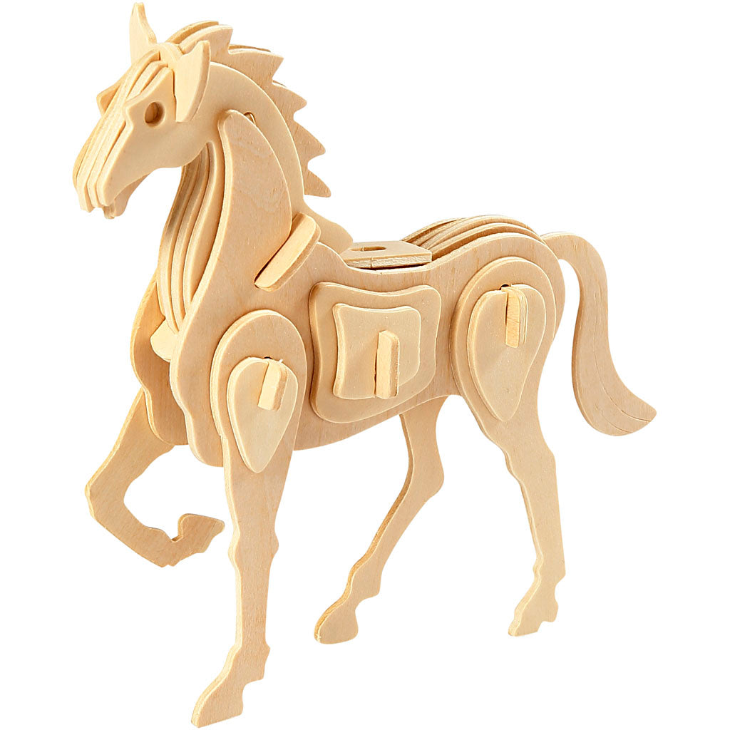 Creativ company 3d puzzel, paard, afm 18x4,5x16 cm, 1 stuk