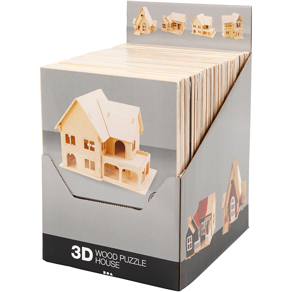 Creativ company 3d houten constructie set, 24 stuk 1 doos