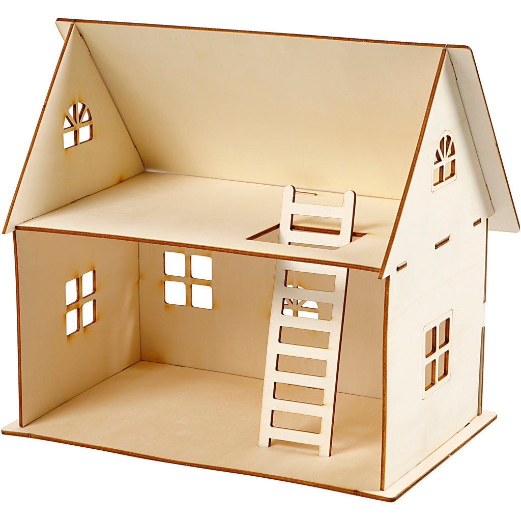 Creativ company diy poppenhuis, h: 25 cm, afm 18x27 cm, 1 stuk