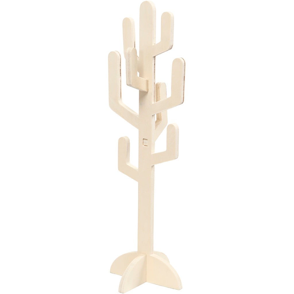 Creativ company houten cactus, h: 38 cm, b: 12 cm, dikte 8 mm, 1 stuk