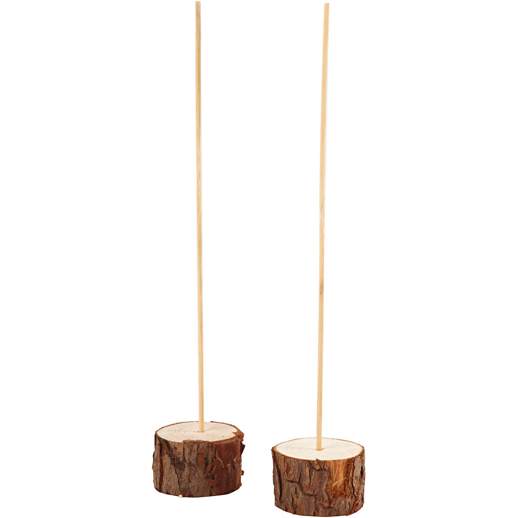 Creativ company houten staanders, h: 3 cm, d 5 cm, 2 set 1 doos