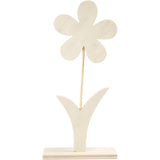 Creativ company houten bloem met voet, 26cm