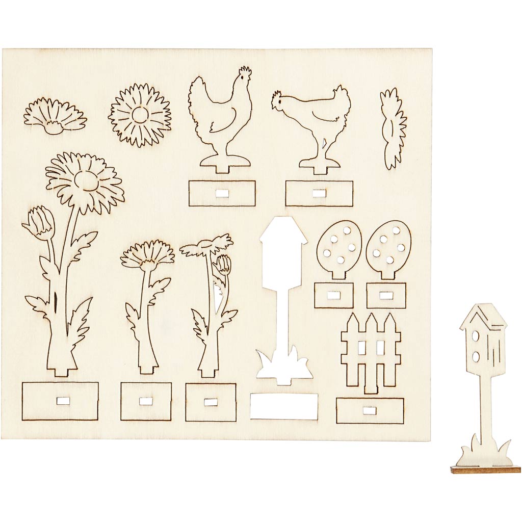 Creativ company diy houten figuren, l: 15,5 cm, b: 17 cm, dikte 3 mm, 1 doos