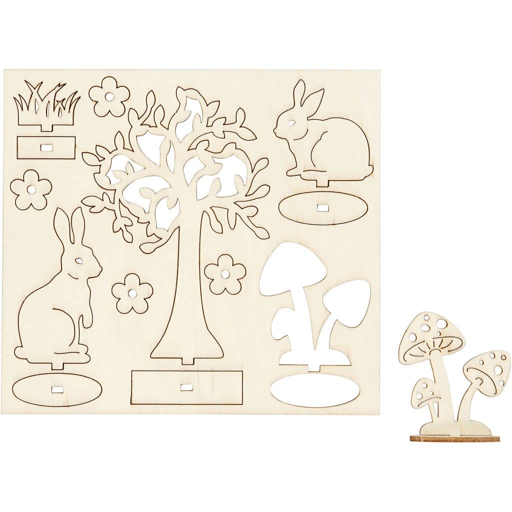 Creativ company diy houten figuren, l: 15,5 cm, b: 17 cm, dikte 3 mm, 1 doos