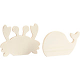 Creativ company waterwereld figuren, krab en walvis, h: 9,5-12 cm, b: 16 cm, dikte 1,2 cm, 2 stuk 1 doos