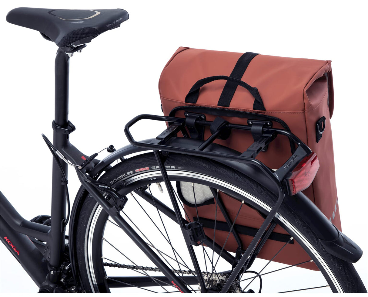 Odense Single - ruime enkele fietstas - unisex - waterafstotend polyester - rust - 17,5L