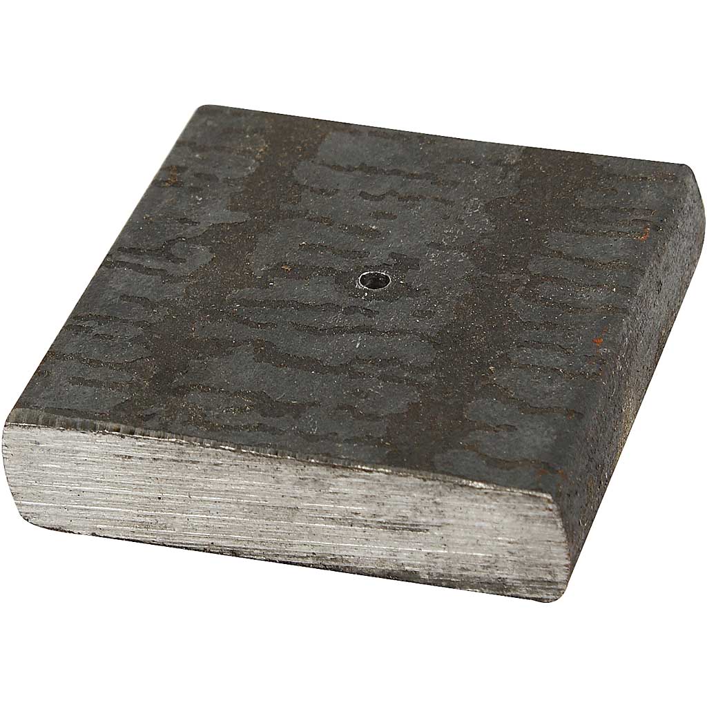 Creativ company metalen voet, afm 4x4x1 cm, gatgrootte 2 mm, 1 stuk
