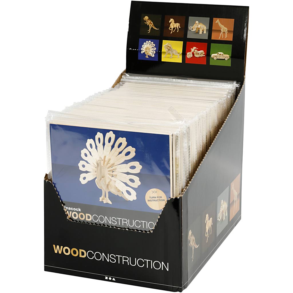Creativ company 3d puzzel, afm 9-25 cm, 8x6 stuk 1 doos